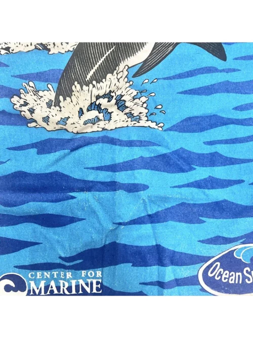 Vintage Ocean Spray beach towel Dolphins center for Marine Conservation
